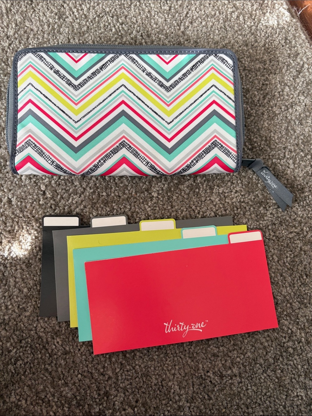 thirty-one Chevron Zip Wallet with Colorful Tabbed Dividers coupon clutch zipper